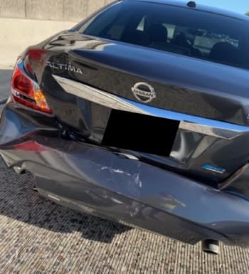 Altima with rear end damage