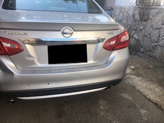 Damaged rear of car