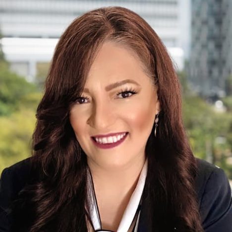 Blanca in dark suit