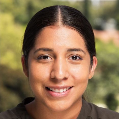 Linda with hair pulled back