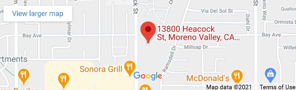 map of Moreno Valley location