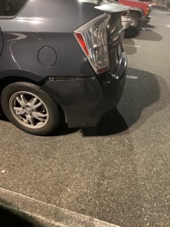 rear damage to bumper
