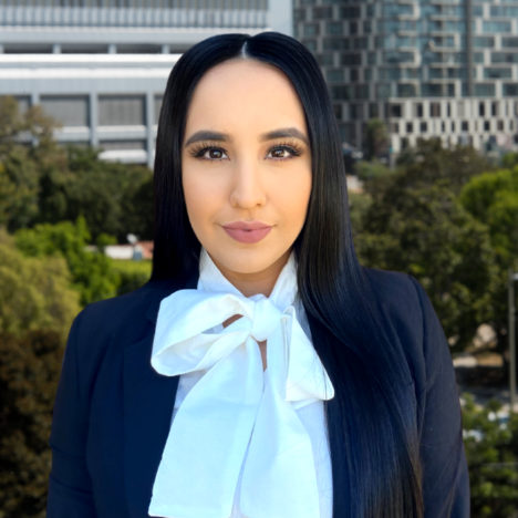 Woman with white bow