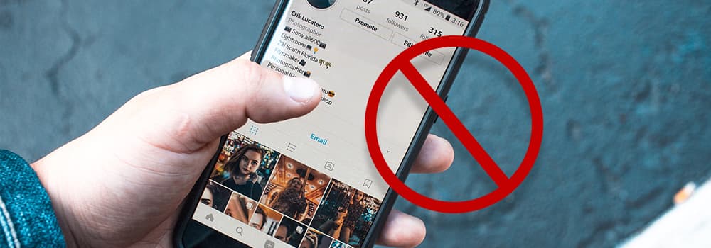 social media post on phone